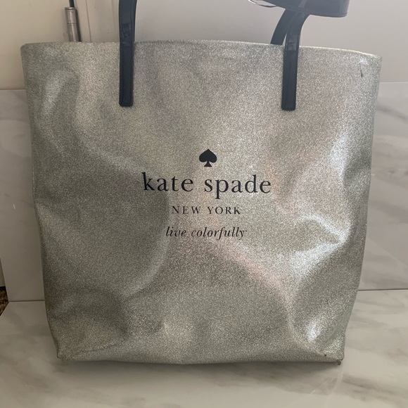 Kate Spade silver glitter tote🤎 - Picture 2 of 6